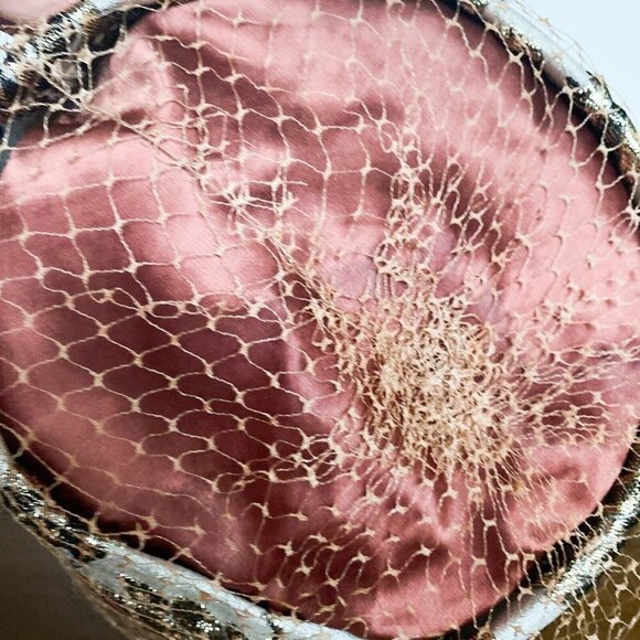 Vintage Gold Lamé Floral Net Detail Bucket Hat S main image 7